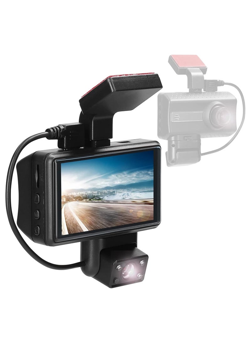 1080P DVR Dash Camera Front & Inside Dual Camera Driving Recorder 3 Inch Screen Dashcam
