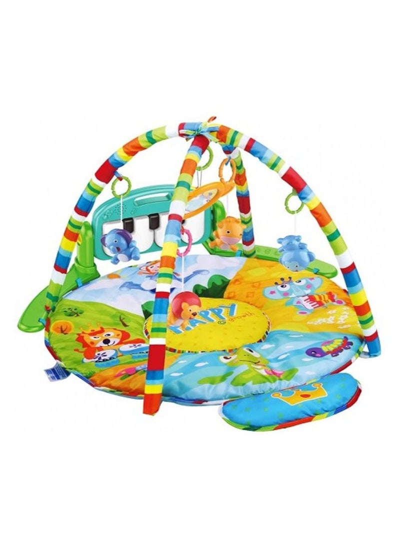 Baby Activity Gym Rack Piano Fitness Playmat with 5 Activity Sensory Toys Newborn Baby Activity Center for Girl and Boy