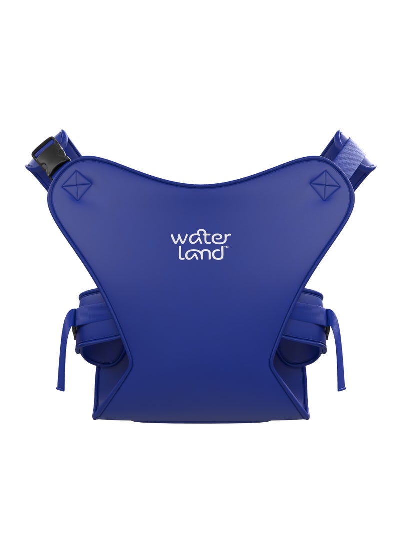 WaterLand Baby Carrier - Innovative Carrier You Can Use Both in Water & Land - Waterproof Infant Chest Holder with Adjustable Straps, Lightweight Toddler Harness for Pool & Beach (Pacific Blue)