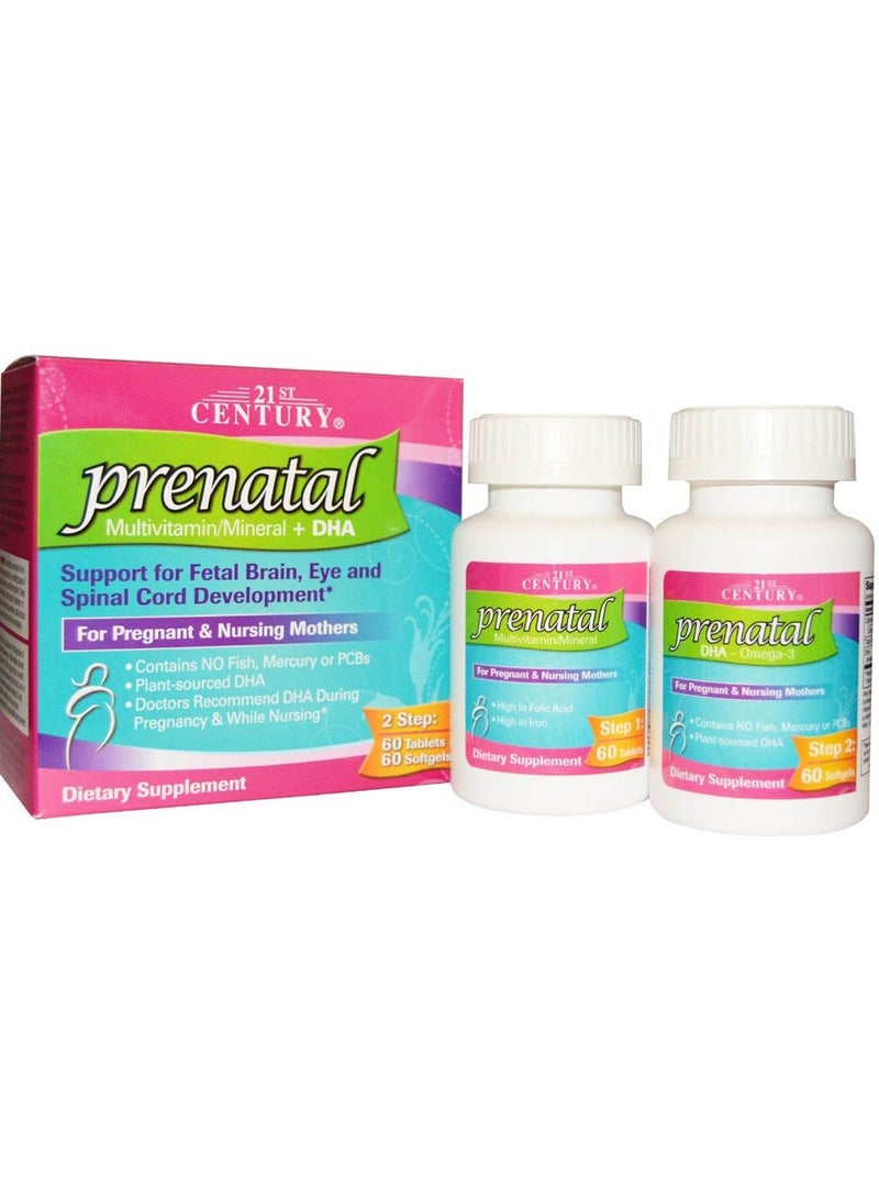 Prenatal Multivitamin + DHA 60 Tablets And 60 Softgels
