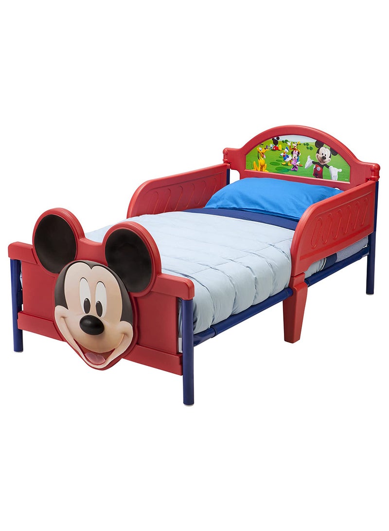 Mickey Mouse Toddler Bed with Guardrail Multicolour