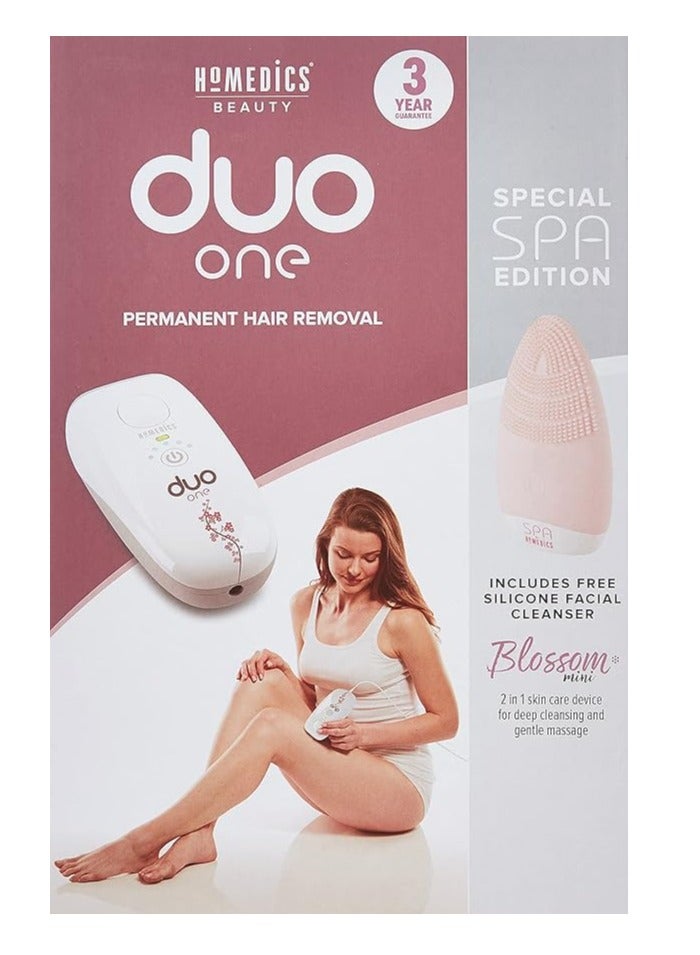 Duo One And Blossom Mini Bundle, Hair Remover And Silicone Facial Cleansing Brush White & Pink Pack Of 1, Multi-Color