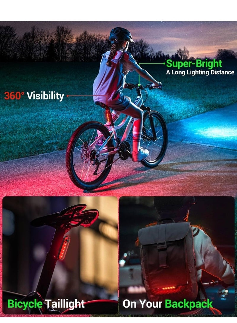 Bike Light High Lumens Super Bright Bicycle Light 6+4 Modes USB Rechargeable Bike Headlight & Tail Light Set, Waterproof Safety Bike Front & Rear Light for Road, Mountain, Night Riding