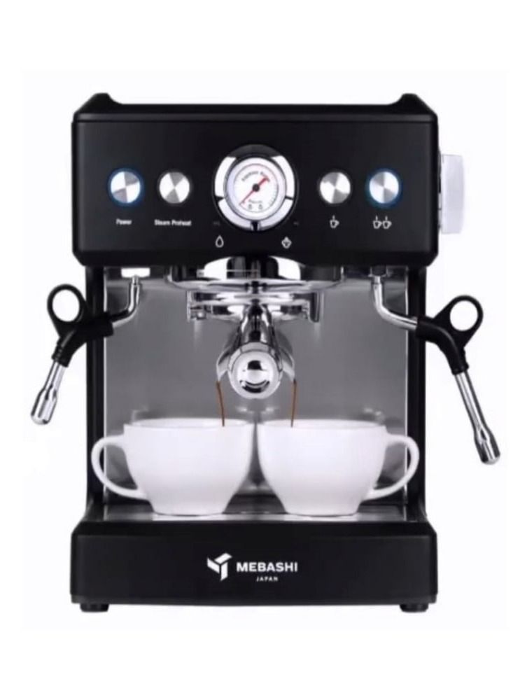 Mebashi Espresso Commercial Coffee Machine, 2.1L, 20Bar Pressure, Multicolor (Black)