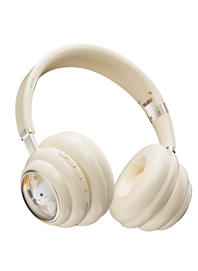 KE-30 Wireless Headset Over Ear Headphones Bluetooth PC Gaming Headphones Beige
