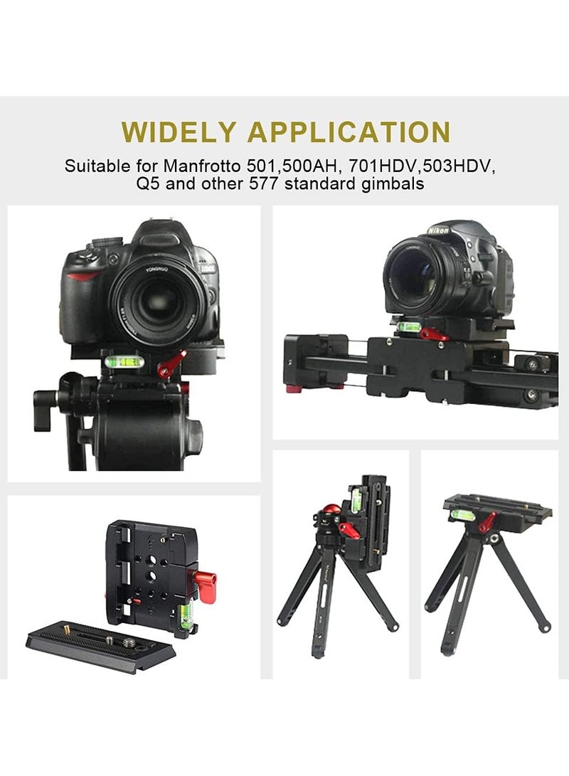 P200 Quick Release Plate - Aluminum Alloy Camera Tripod Base Plate with QR Clamp Adapter with 1/4
