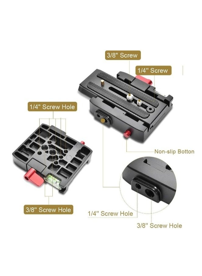 P200 Quick Release Plate - Aluminum Alloy Camera Tripod Base Plate with QR Clamp Adapter with 1/4