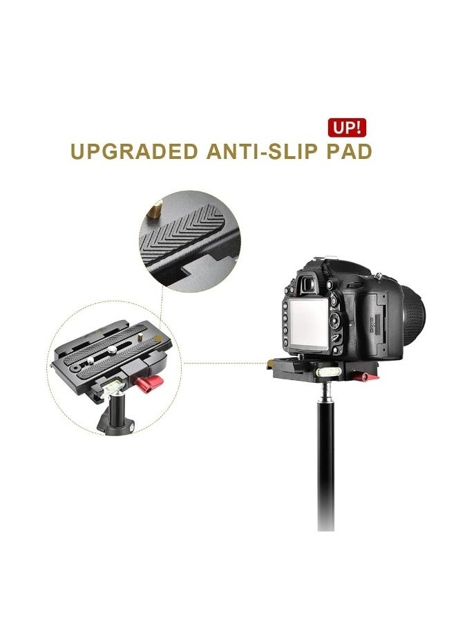 P200 Quick Release Plate - Aluminum Alloy Camera Tripod Base Plate with QR Clamp Adapter with 1/4