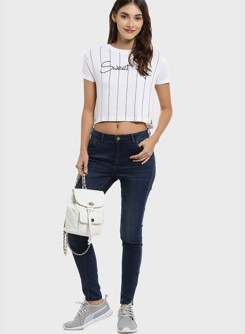 Short striped T-shirt