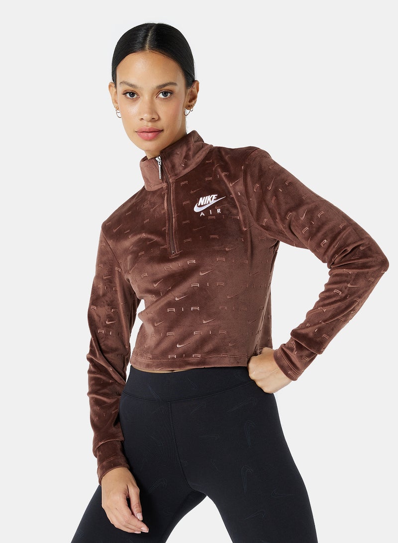 NSW Air Velour Quarter-Zip Top