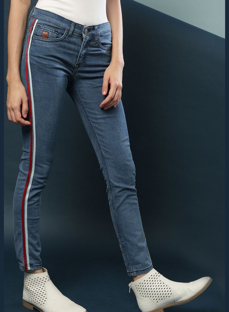 Jeans with Side Stripes