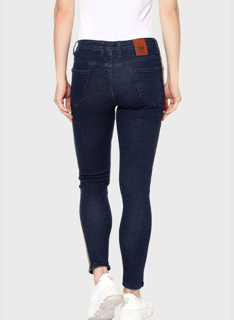 Jeans with Side Stripes