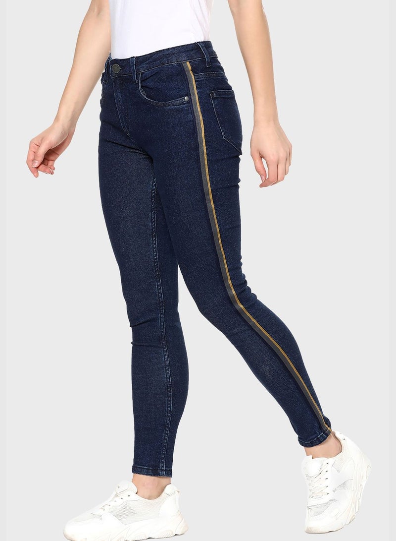 Jeans with Side Stripes