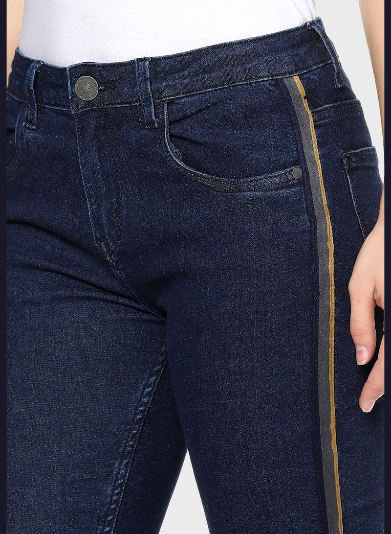 Jeans with Side Stripes