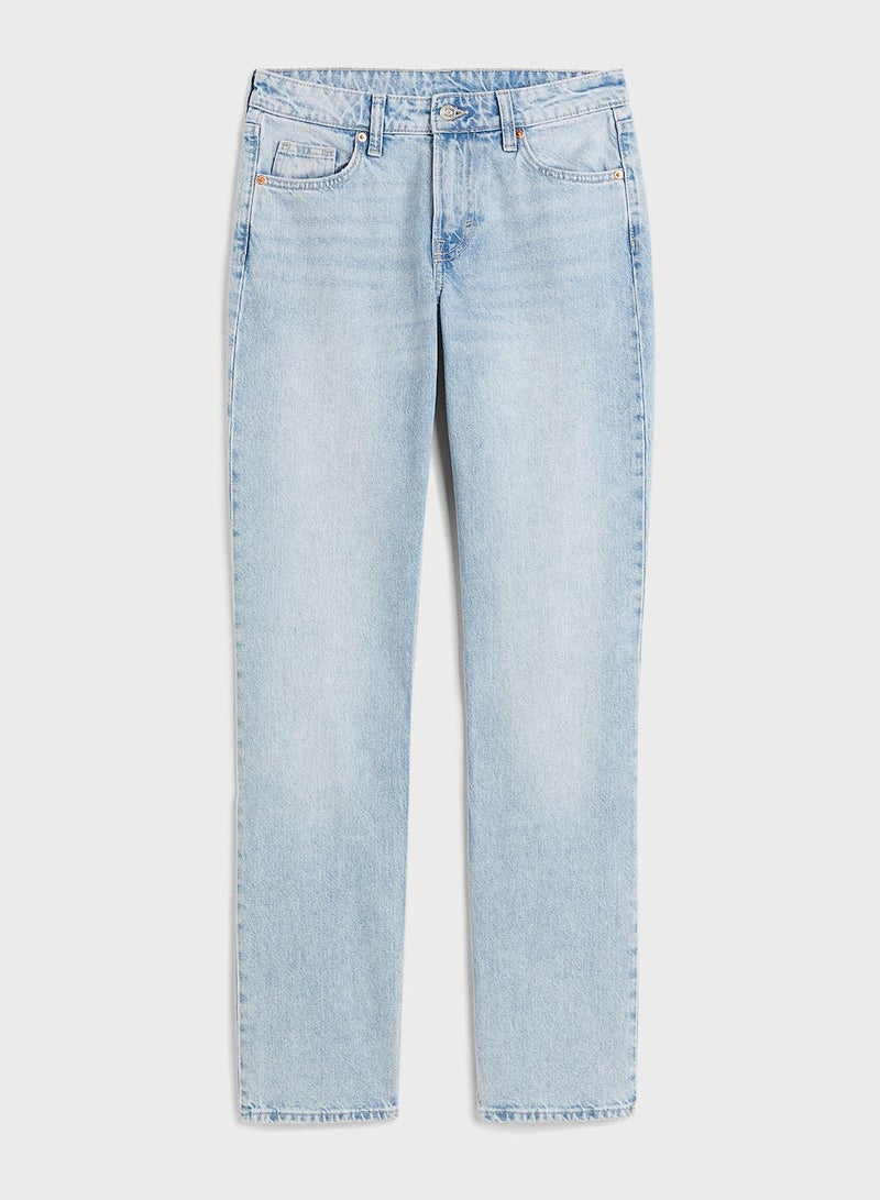 Straight Regular Fit Mid Waist Jeans