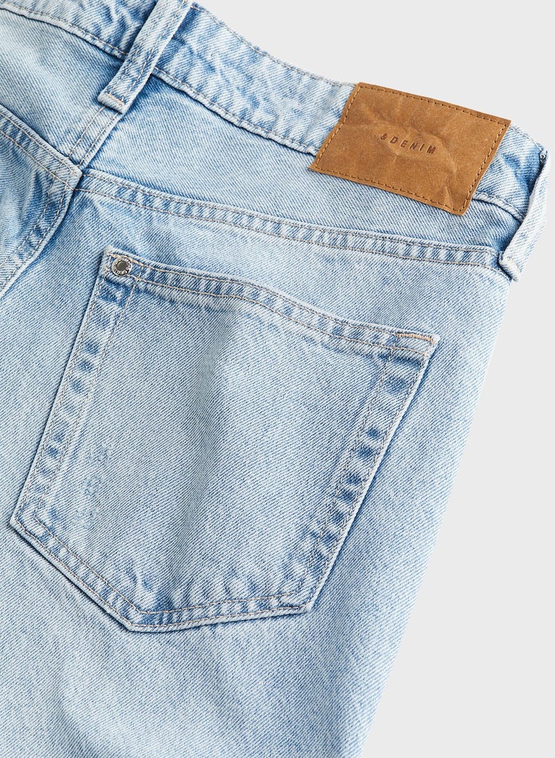 Straight Regular Fit Mid Waist Jeans