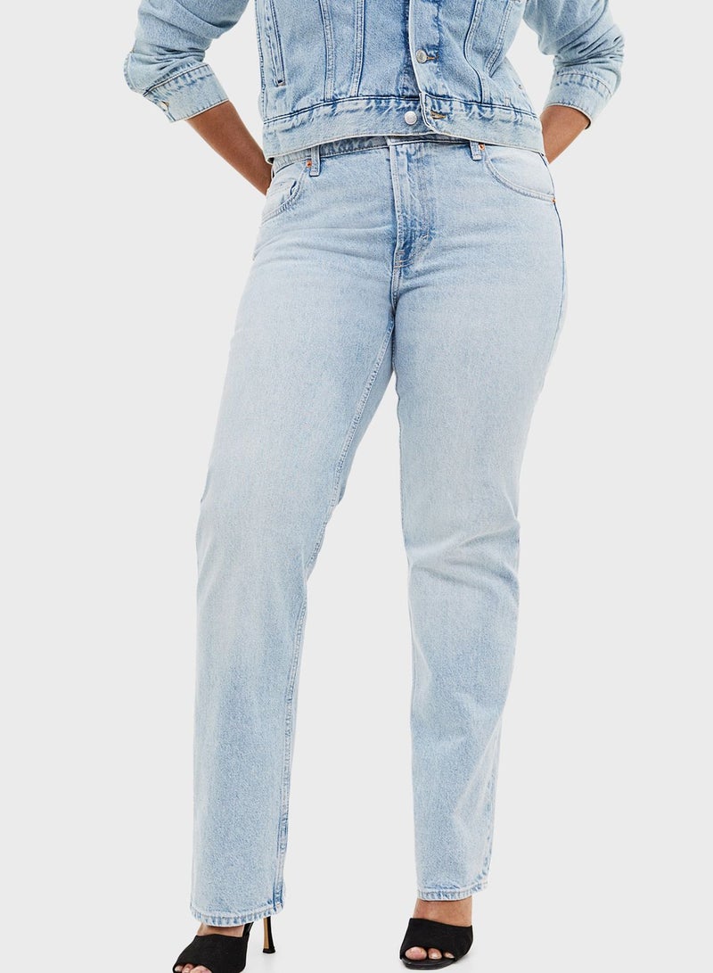 Straight Regular Fit Mid Waist Jeans