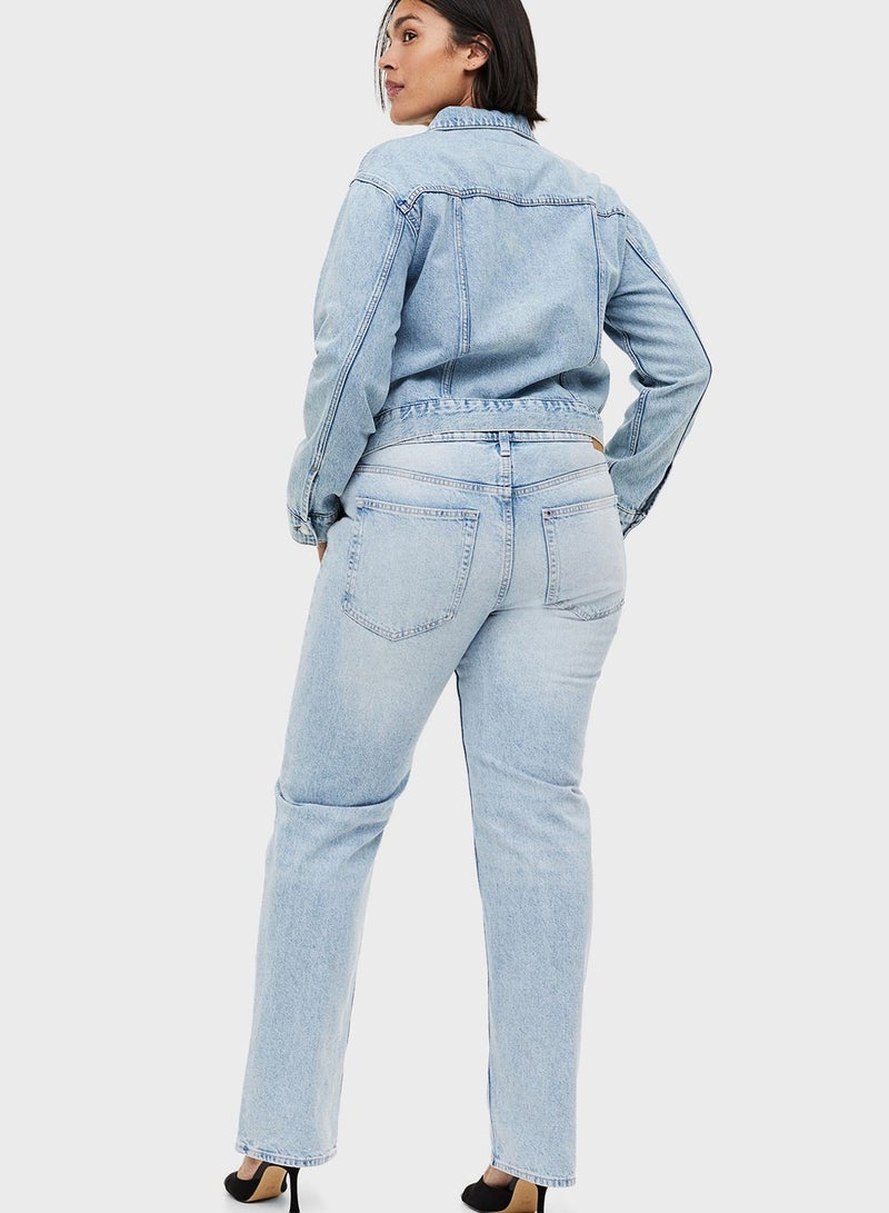Straight Regular Fit Mid Waist Jeans