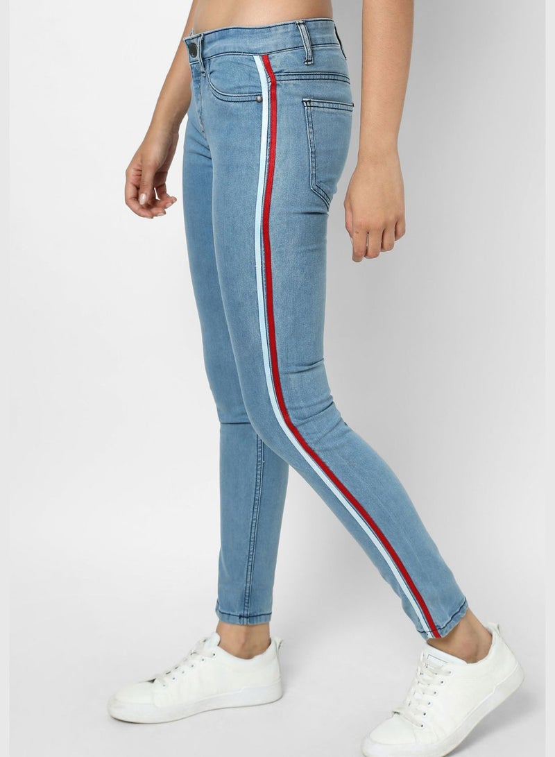 Jeans with Side Stripes