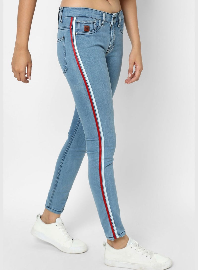 Jeans with Side Stripes