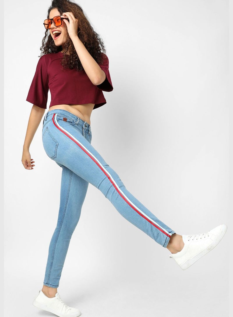 Jeans with Side Stripes