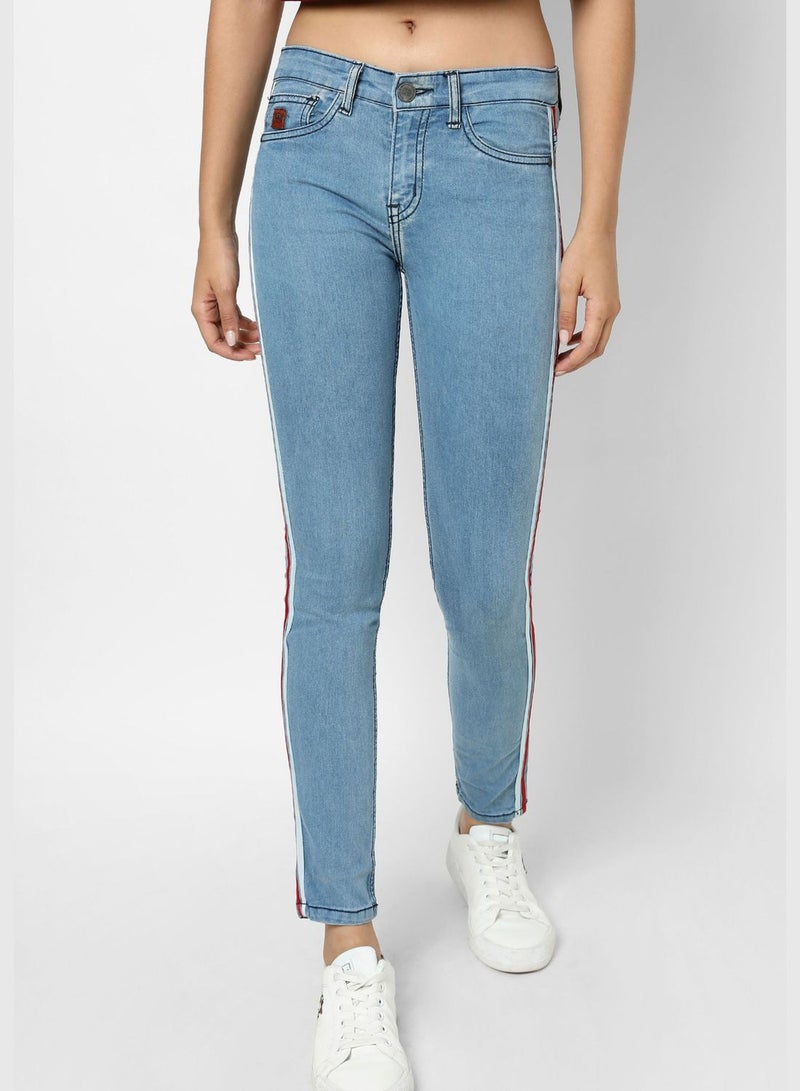 Jeans with Side Stripes