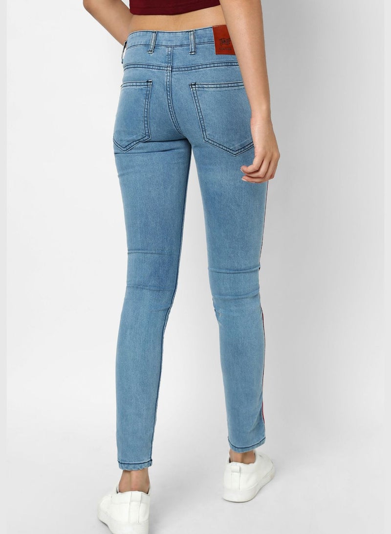 Jeans with Side Stripes