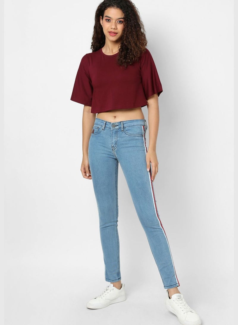 Jeans with Side Stripes