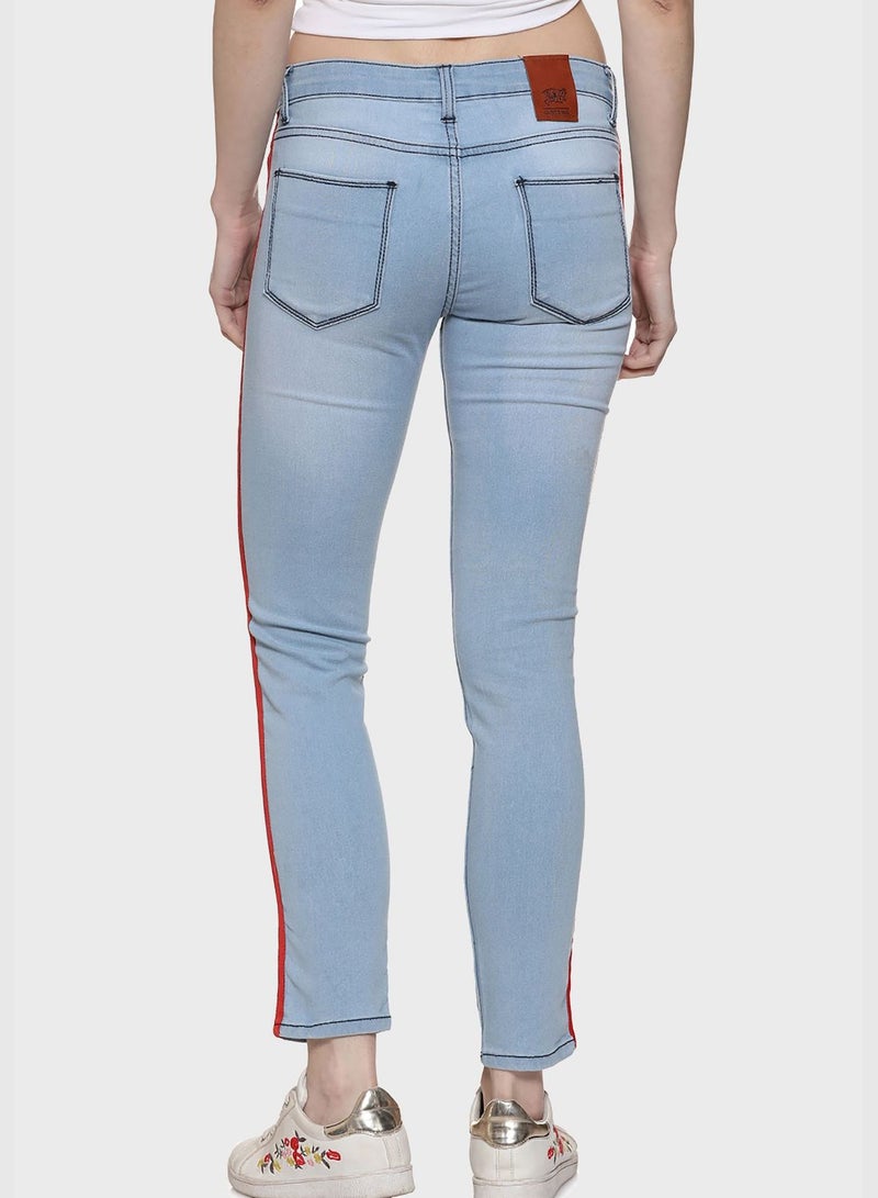 Jeans with Side Stripes