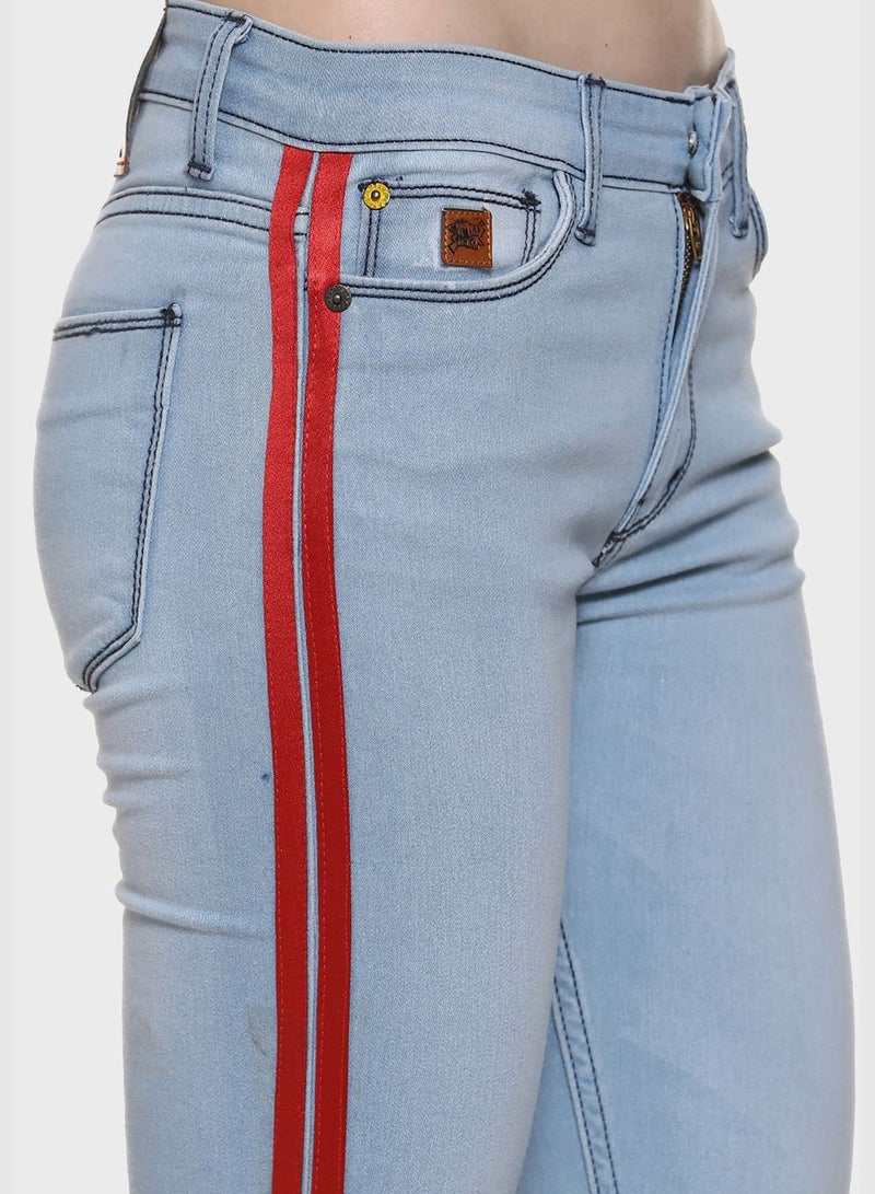 Jeans with Side Stripes