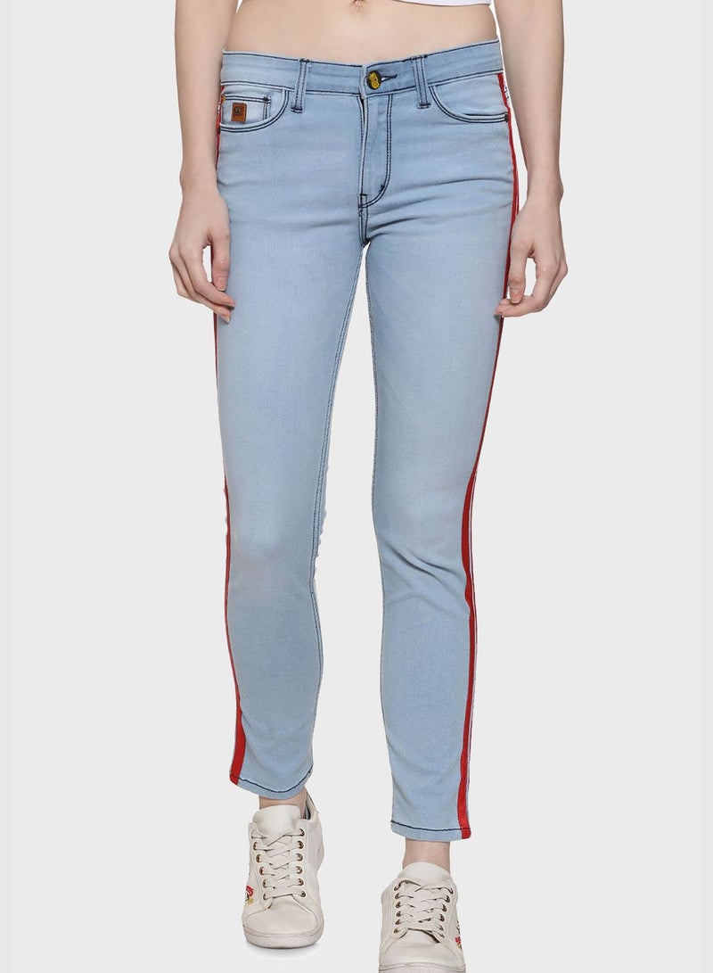 Jeans with Side Stripes