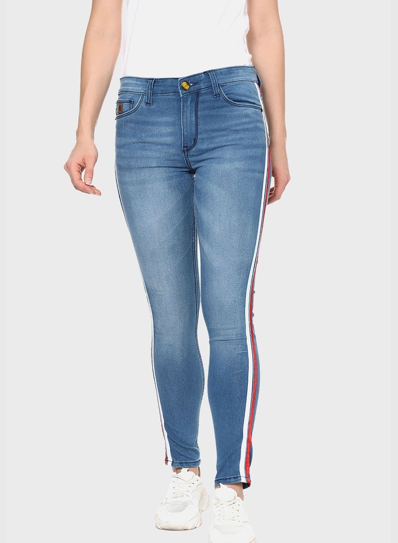 Jeans with Side Stripes