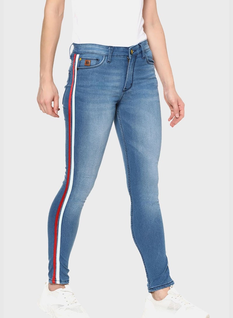 Jeans with Side Stripes