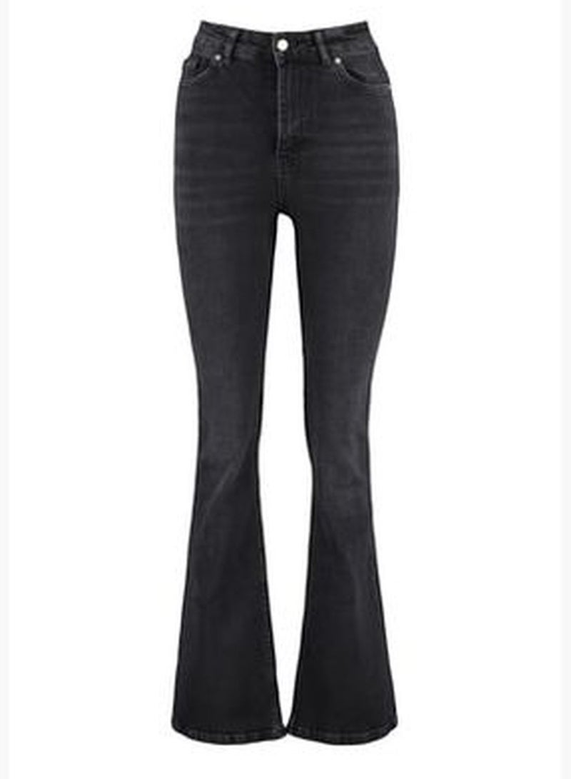 Black High Waist Flare Jeans TWOSS23JE00063