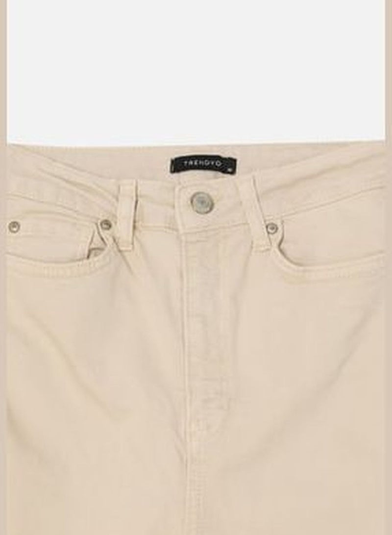 Stone High Waist Crop Flare Jeans Pants TWOSS22JE0137