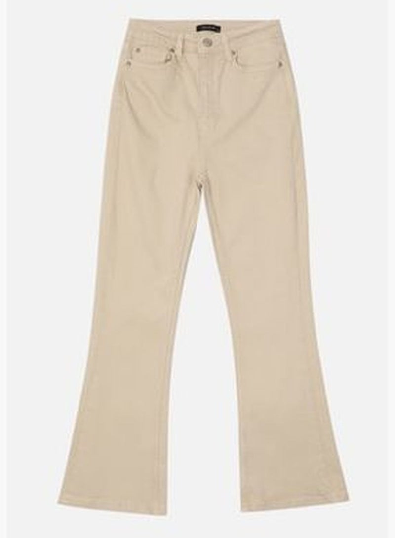 Stone High Waist Crop Flare Jeans Pants TWOSS22JE0137