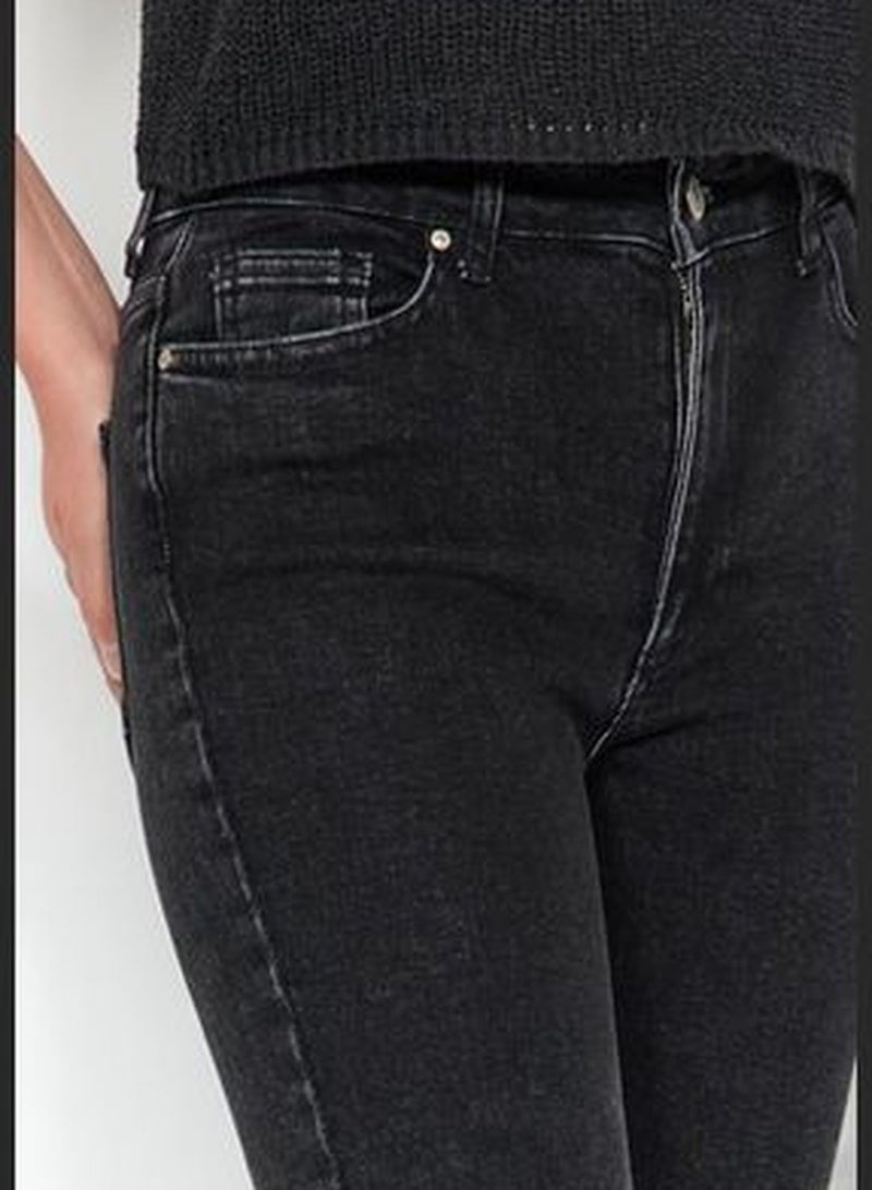 Black High Waist Flare Jeans TWOAW24JE00140