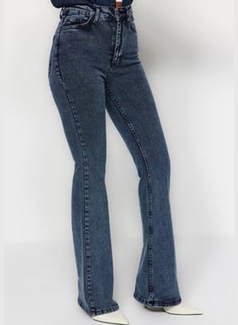 Midnight Blue High Waist Flare Jeans TWOAW24JE00043