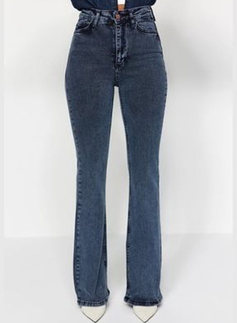 Midnight Blue High Waist Flare Jeans TWOAW24JE00043