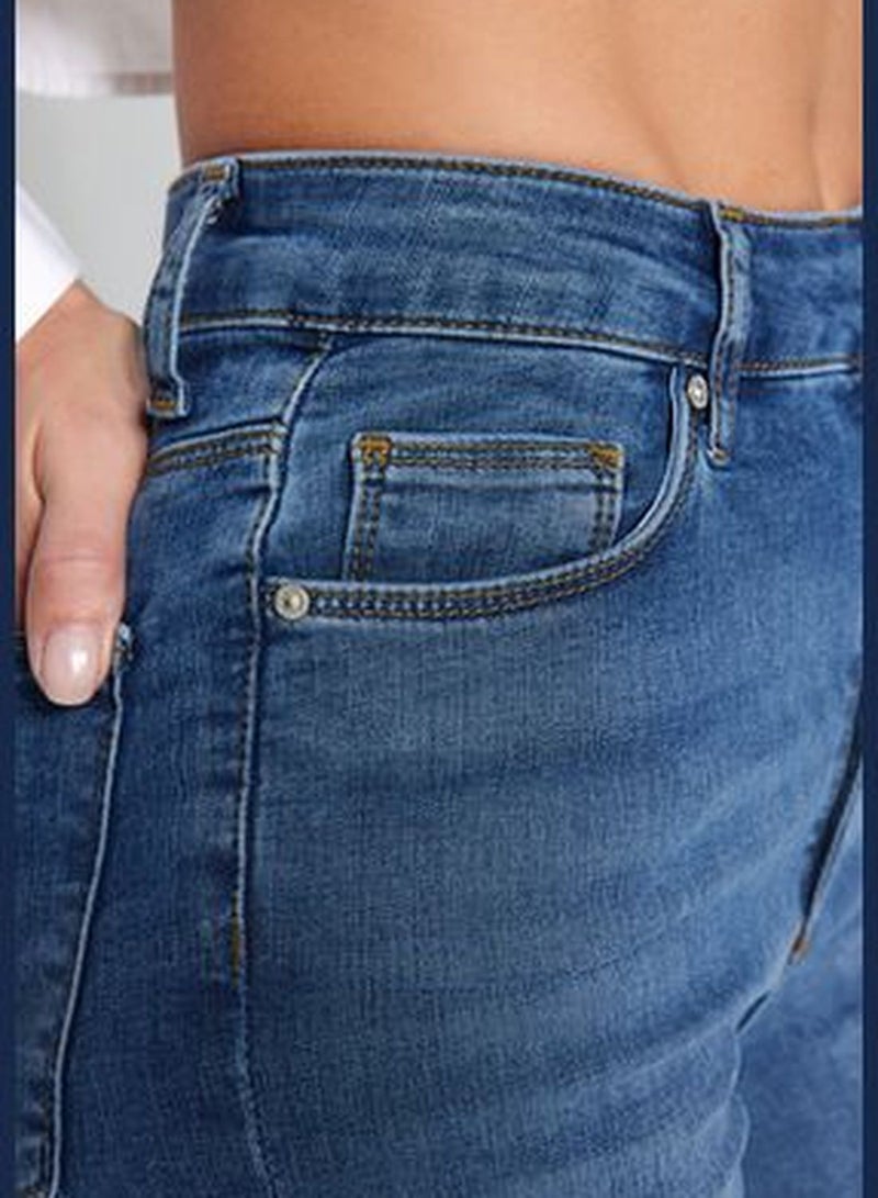 Blue High Waist Skinny Jeans TWOAW24JE00066