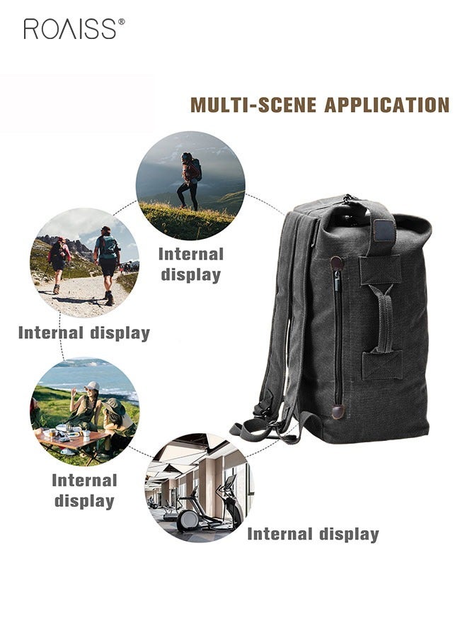 Wear-Resistant Canvas Large-Capacity Outdoor Mountaineering Backpack Multi-Pocket Travel Sports Backpack