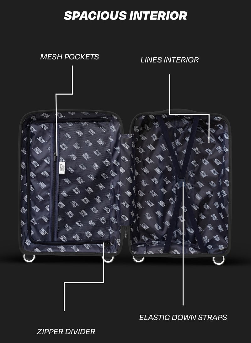Polypropylene Spinner Carry-Ons Small Luggage Trolley 20 Inch Black