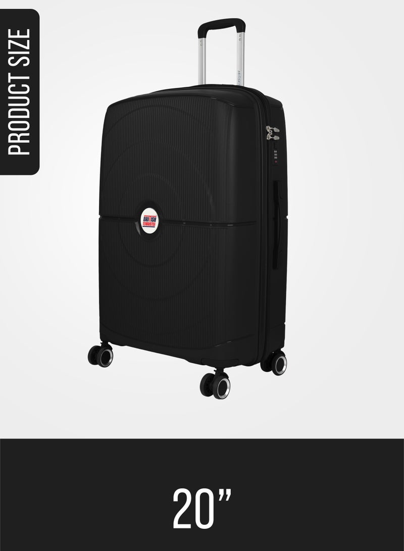 Polypropylene Spinner Carry-Ons Small Luggage Trolley 20 Inch Black