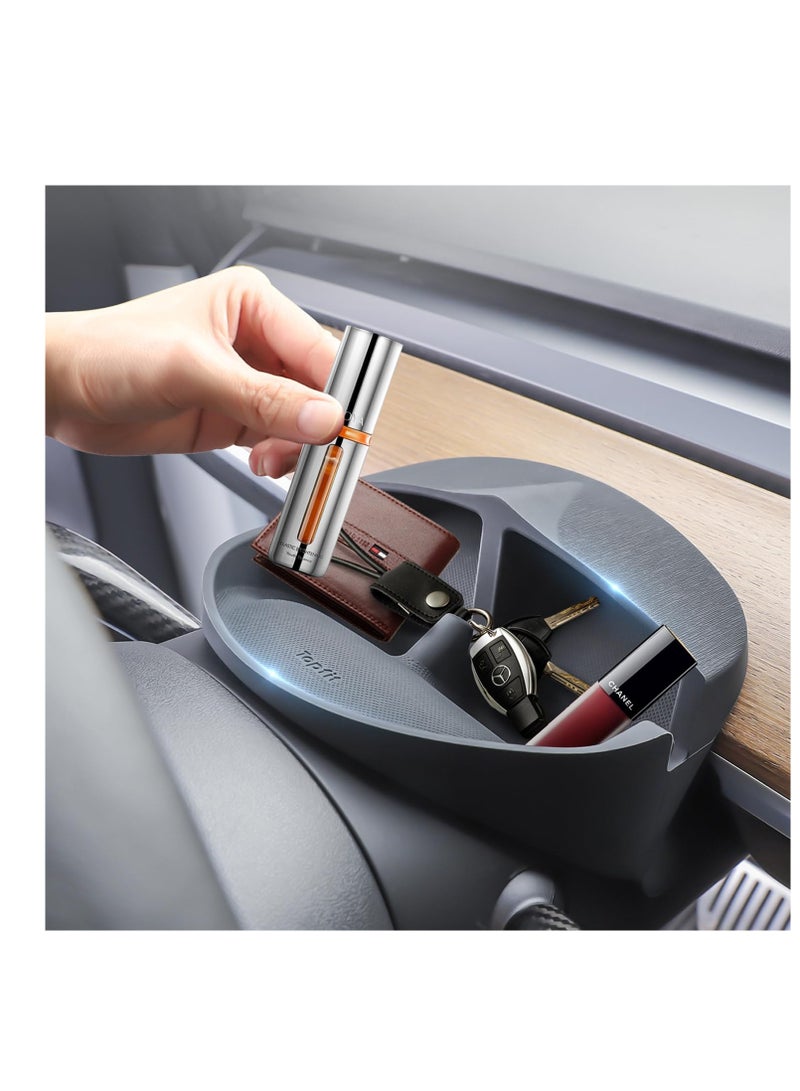 Steering Wheel Storage Holder for Tesla Model 3 Model Y, Anti-Slip Silicone Storage Tray for Cell Phone, for Tesla Storage Accessories, for Keychains, Sun Glasses, Stand for Navigation Cell Phone