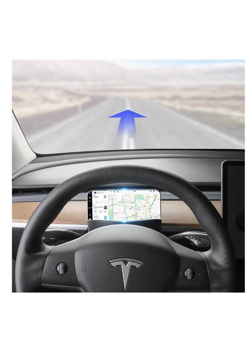 Steering Wheel Storage Holder for Tesla Model 3 Model Y, Anti-Slip Silicone Storage Tray for Cell Phone, for Tesla Storage Accessories, for Keychains, Sun Glasses, Stand for Navigation Cell Phone
