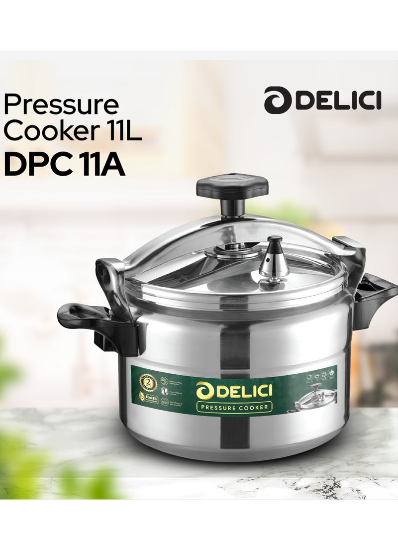 Aluminum Pressure Cooker 11L , Fast, Efficient, and Safe Cooking with Durable Body, Safety Locking Mechanism, Arabic cooker