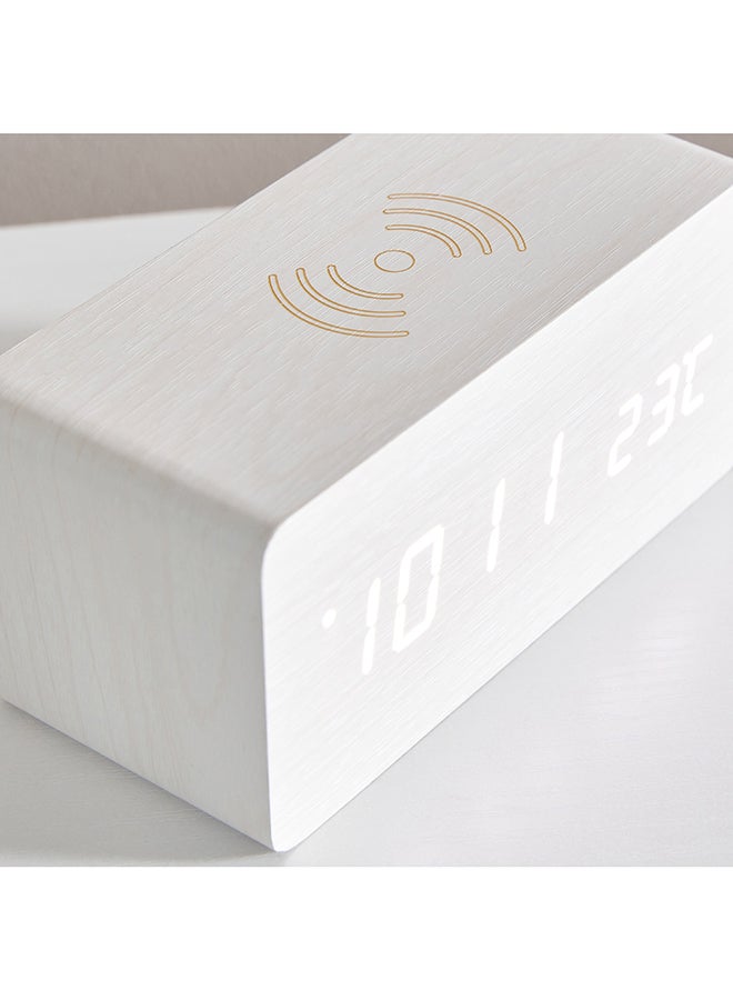 Espiri LED Wooden Clock with Bluetooth Speaker and Voice Control 15 x 7 x 7 cm