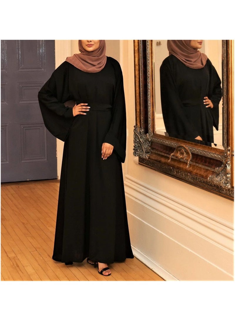 Muslim Women's Straight Sleeve Islamic Clothing Dubai Saudi  Robe Casual Robe