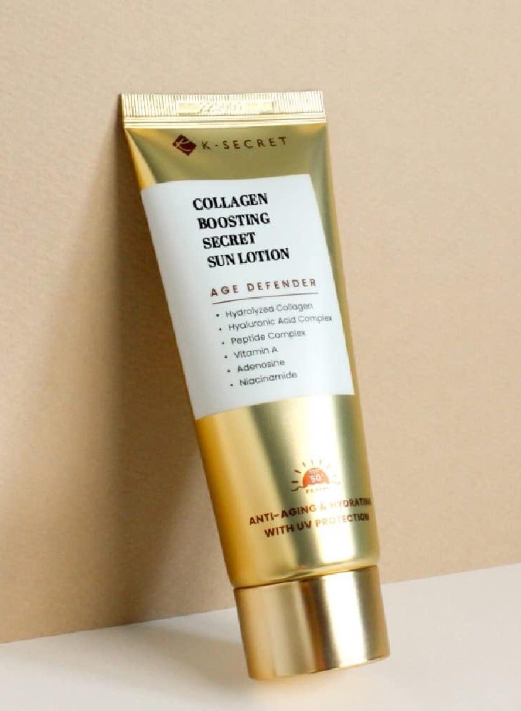 Ksecret Collagen Boosting Secret Sun Lotion 60Ml/2.03Fl.Oz. ; Korean Skincare ; Fragrance Free Face Sunscreen For Wrinkle Care Spf 50+ Pa++++ Face Suncream Uv Protector