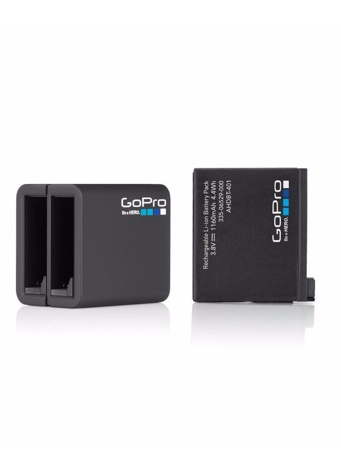 GoPro Dual Battery Charger + Battery for GoPro Hero 4 camera